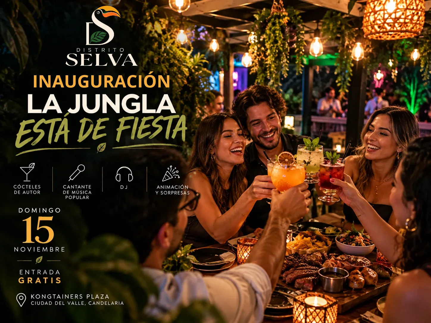 Afiche: 🌿 INAUGURACIÓN DISTRITO SELVA: ¡La Jungla está de fiesta!